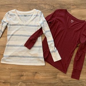 Two long sleeved shirts